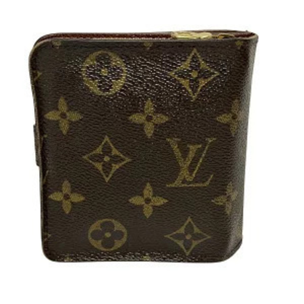 Louis Vuitton Compact Wallet fold Monogram Bi Zip Brown